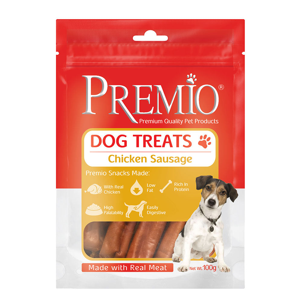 חטיף פרמיו לכלב נקניקיות עוף 100 גרם
