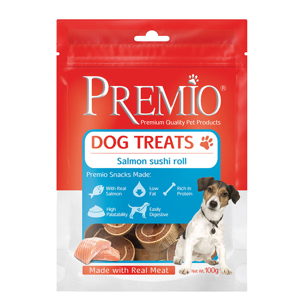 חטיף פרמיו לכלב סלמון בצורת סושי 100 גרם