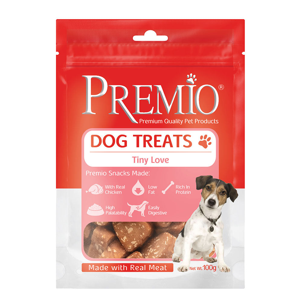 חטיף פרמיו לכלב ברווז ודג זהבון בצורת לבבות 100 גרם