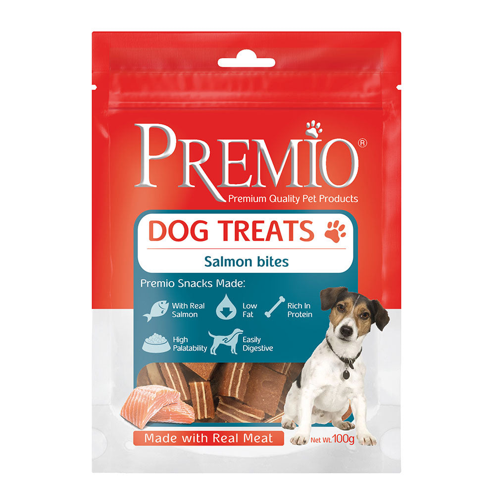 חטיף פרמיו לכלב נגיסי סלמון 100 גרם