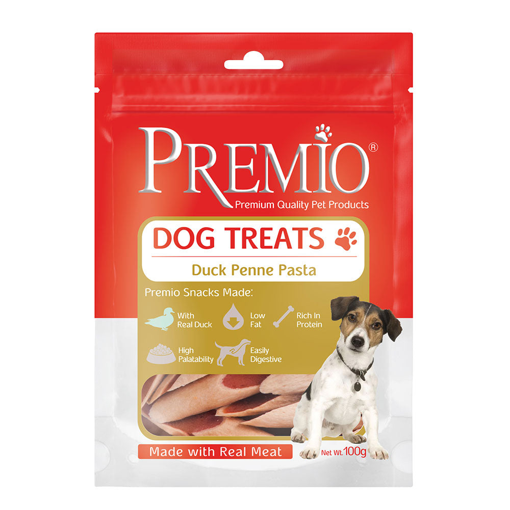 חטיף פרמיו לכלב ברווז בצורת פסטה פנה 100 גרם