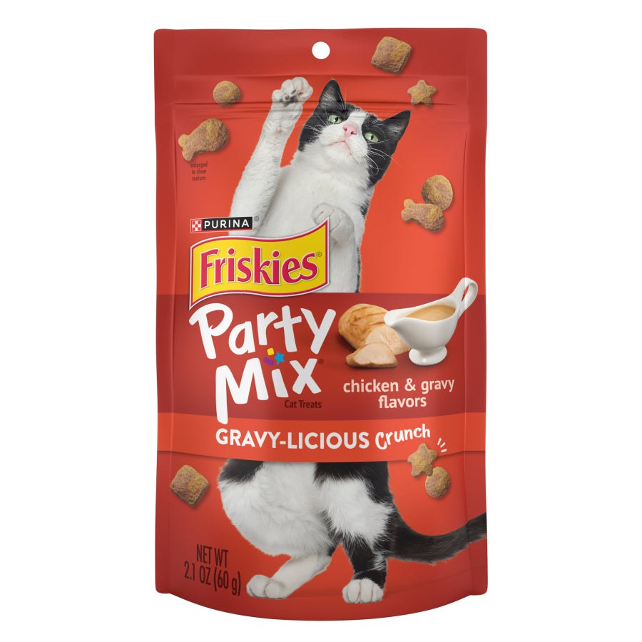 פריסקיז חטיף לחתול PARTY MIX בטעם עוף ורוטב