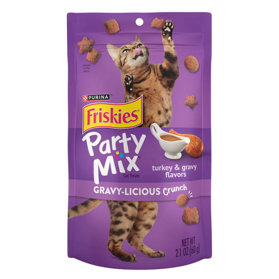 פריסקיז חטיף לחתול PARTY MIX בטעם הודו ורוטב
