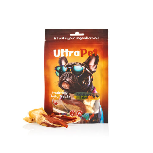 חטיפים לכלב אוזני ארנב עם ברווז 80 גרם