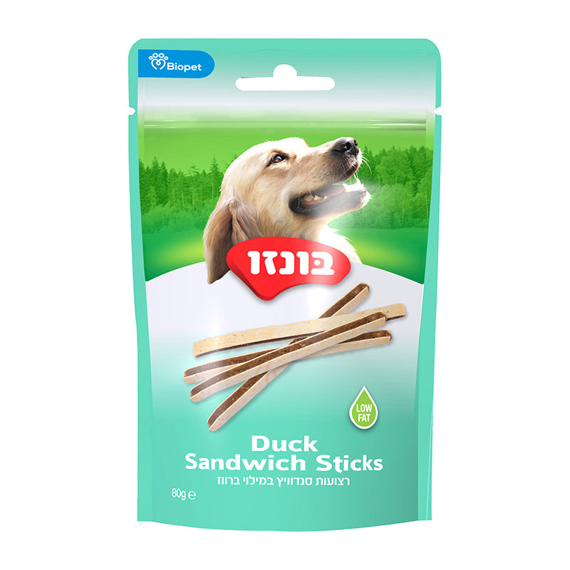 חטיף בונזו רצועות סנדוויץ ברווז 80 גרם