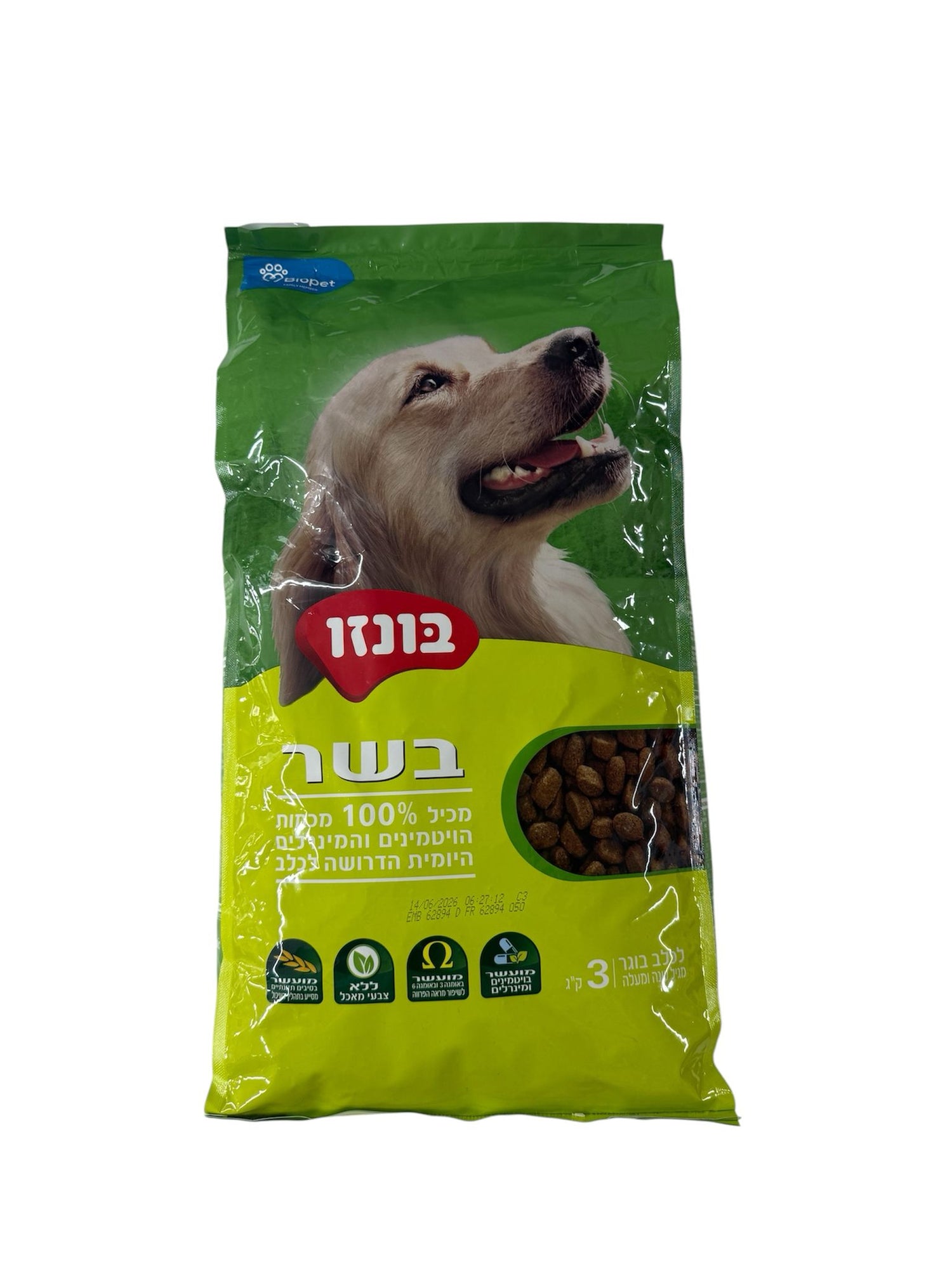 בונזו לכלב בוגר טעם בשר 3 ק”ג